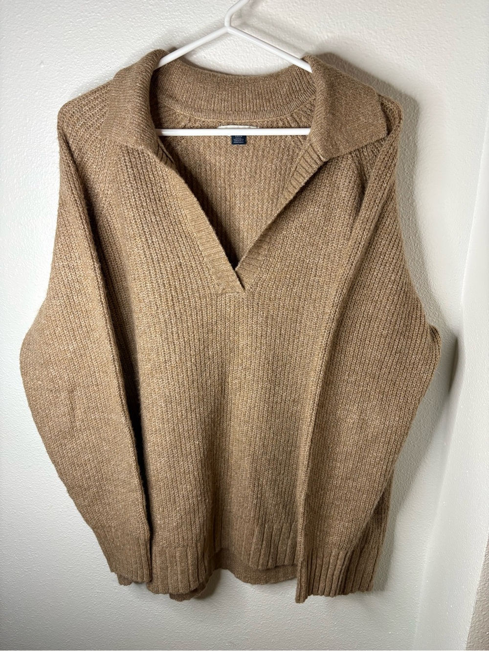 American Eagle Women’s V-Neck Pullover Sweater - Camel